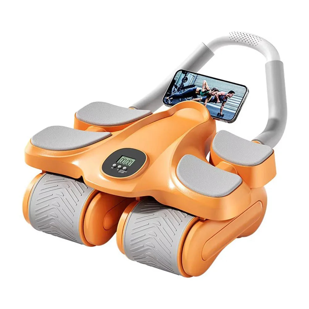 Four-wheel Abdominal Wheel Automatic Rebound Abdominal Muscle Training Artifact Home Fitness Thin Belly Training Device
