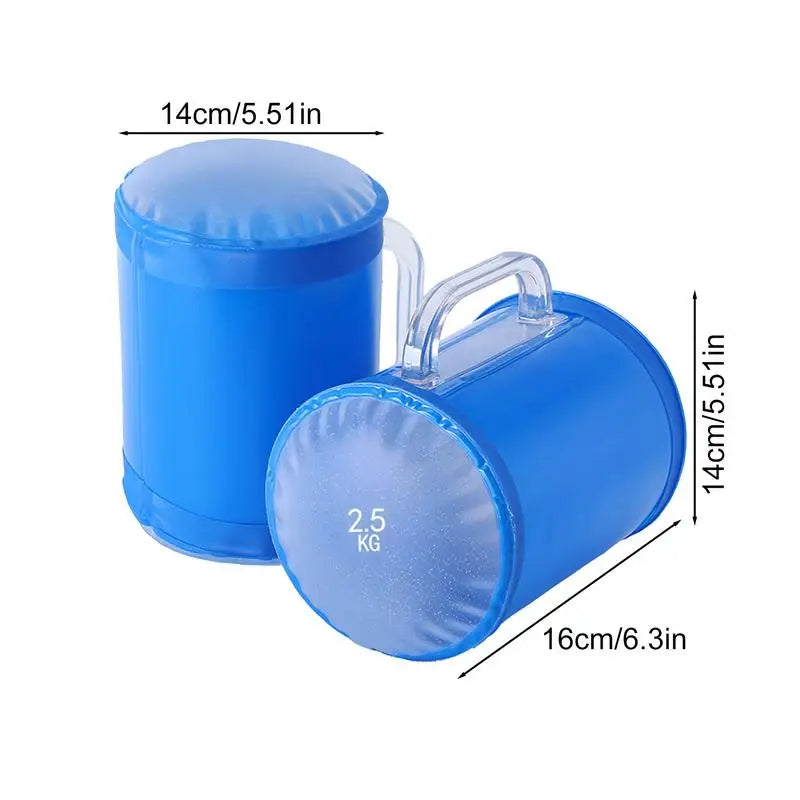 Water Dumbbell 2X Water-Filled Weightlifting Bag 5KG Portable Adjustable Muscle Trainer Core Training Dumbbells For Women Men