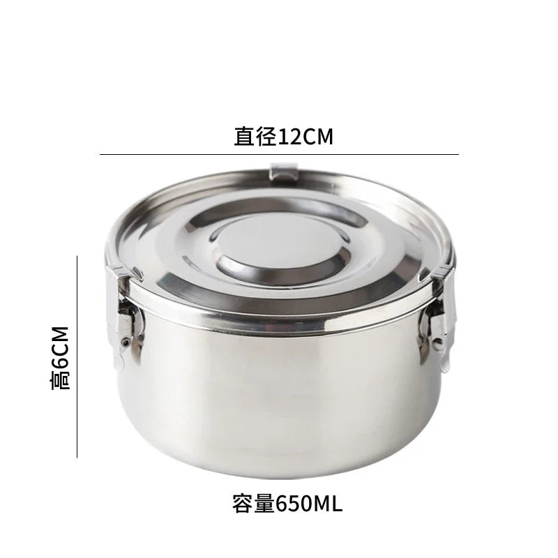 350-3000ML Microwave Lunch Box Food Grade 304 Stainless Steel Anti-leak Bento Box Strong Tightness Picnic Box for Fruits Snacks