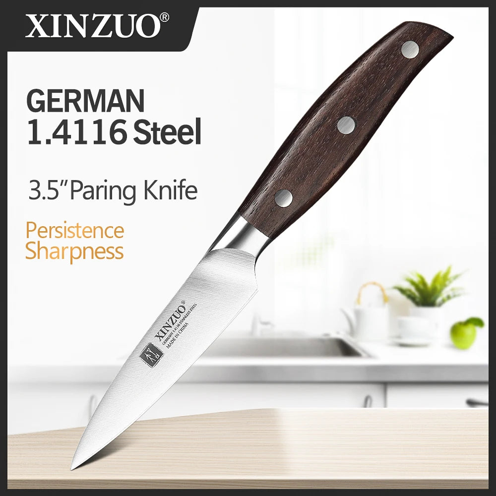 XINZUO 1PC/5PCS High Quality 3.5+5+8+8+8"  Paring Utility Cleaver Chef Knife Germany 1.4116 Stainless Steel Kitchen Knife Sets