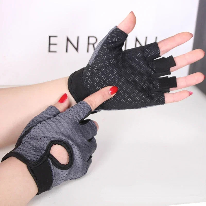 Gym Gloves Women Men Weightlifting Fitness Gloves Fingerless Breathable Non-slip Gel Pad Bodybuilding Training Dumbbells Gloves
