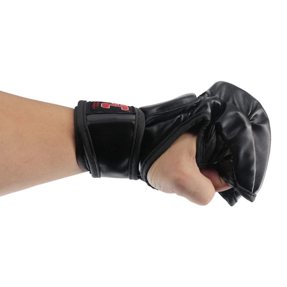 MMA Training Gloves Semi Finger Punching Bag Gloves Gloves For Men Professional Kickboxing Sparring Boxing Fitness PU
