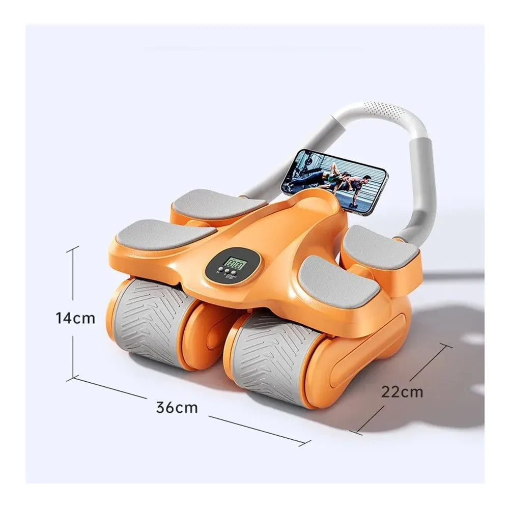 Four-wheel Abdominal Wheel Automatic Rebound Abdominal Muscle Training Artifact Home Fitness Thin Belly Training Device
