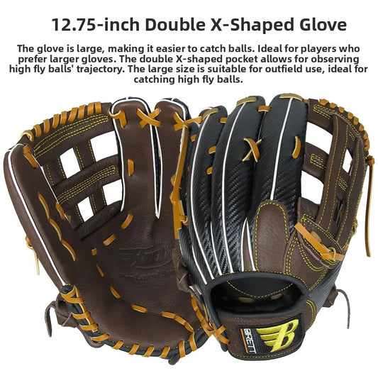 BRETT Leather Baseball Glove for Youth Beginner Advanced Level Ball ching Flower Falling Sports Fitn Fans Supplies