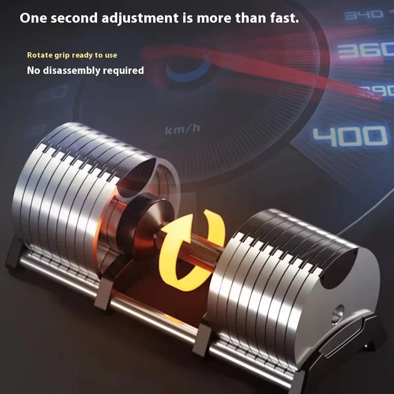 YTYIN 40kg Adjustable Electroplated Dumbbells For Men's Fitness Home Speed Training With Large Weights Pure Steel Iron