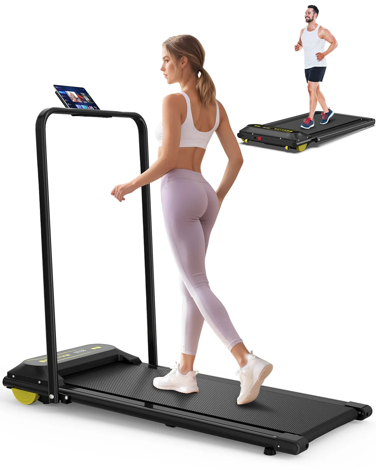 STLF Home Use Office Use Under Desk Electric Walking Pad With LCD Screen Steel Material Heart Rate Function Treadmill