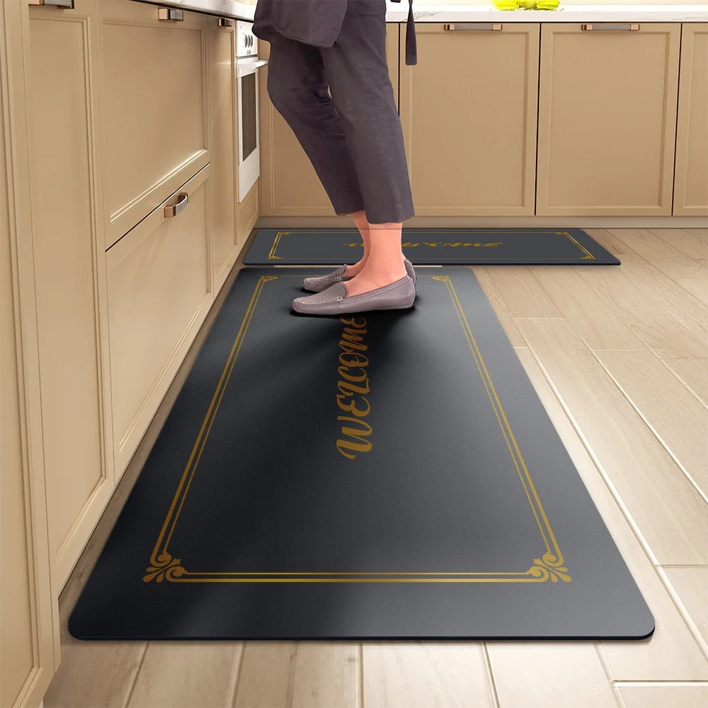 Kitchen Floor Mats Soft Waterproof Non-slip  Bathroom Entrance Foot Mats Household Long Strip Carpet Water-absorbent Floor Mats