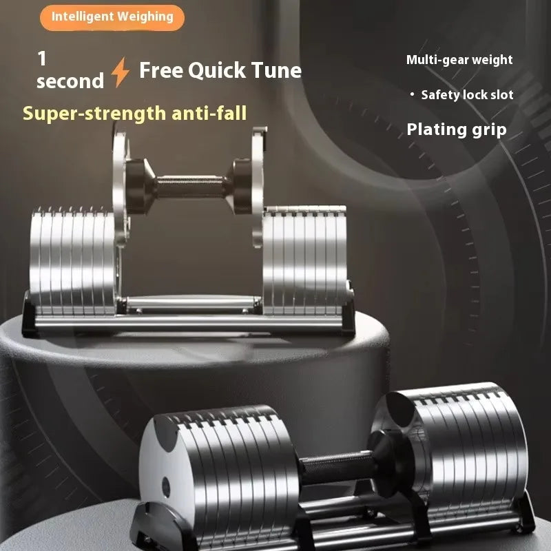 YTYIN 40kg Adjustable Electroplated Dumbbells For Men's Fitness Home Speed Training With Large Weights Pure Steel Iron