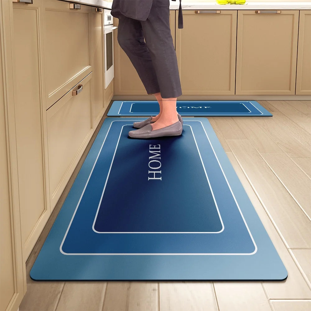 Kitchen Floor Mats Soft Waterproof Non-slip  Bathroom Entrance Foot Mats Household Long Strip Carpet Water-absorbent Floor Mats