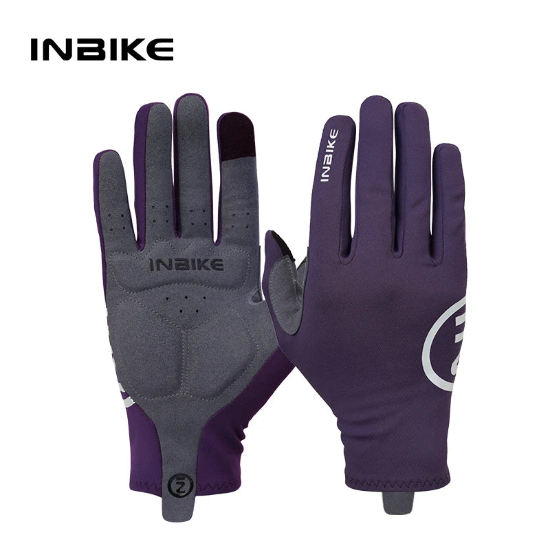 INBIKE Thermal Fleece Cycling Gloves Full Finger Winter Bike Gloves Touchscreen Anti-Shock Road Mountain Bicycle Gear for Men