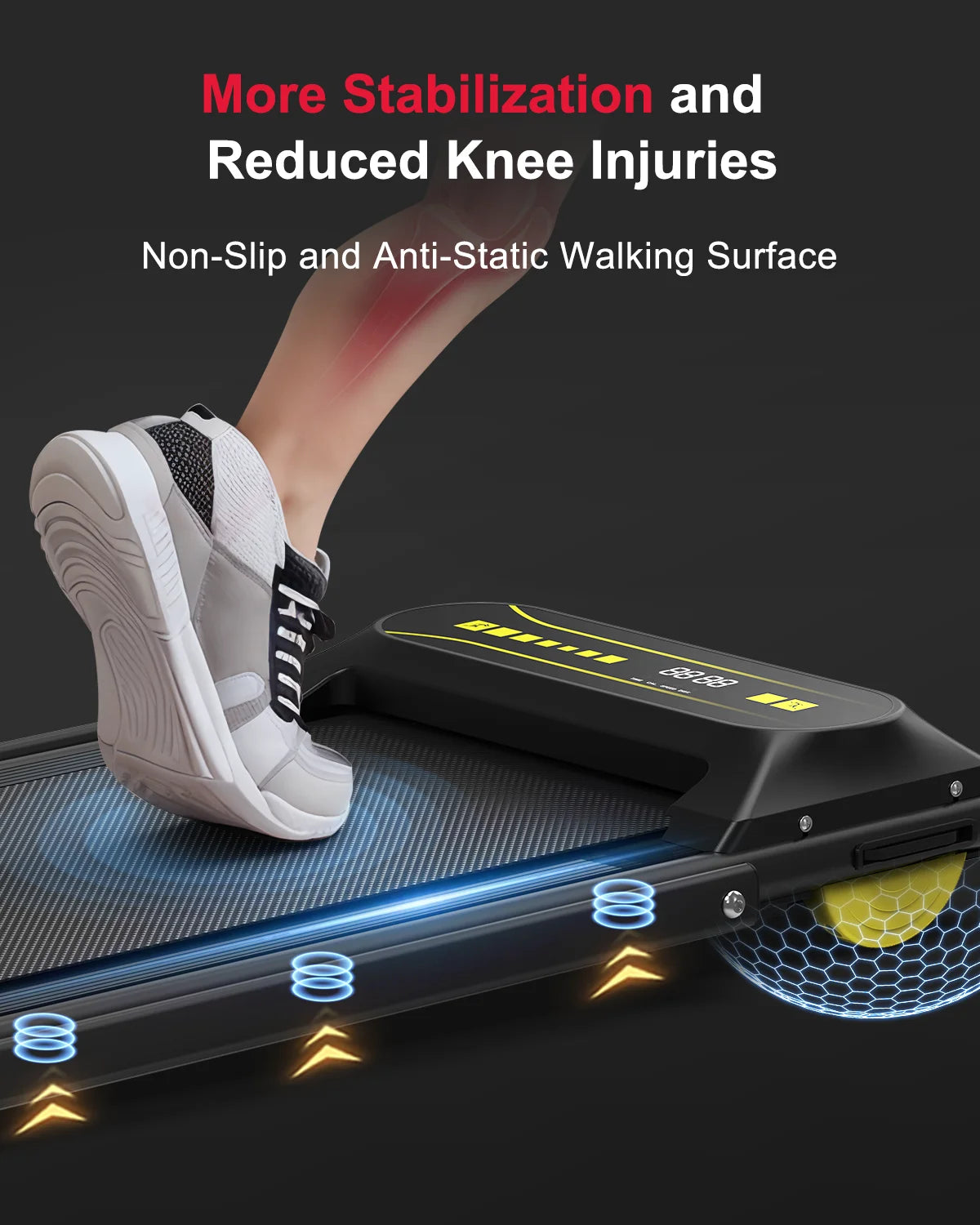 STLF Home Use Office Use Under Desk Electric Walking Pad With LCD Screen Steel Material Heart Rate Function Treadmill