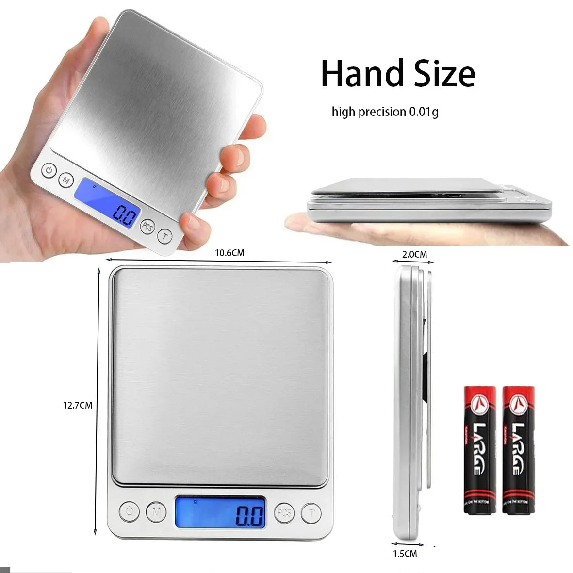 0.01g LCD Digital Jewelry Scale Smart Precision Electronic Pocket Portable Kitchen Food Scales Gram Weight Balance