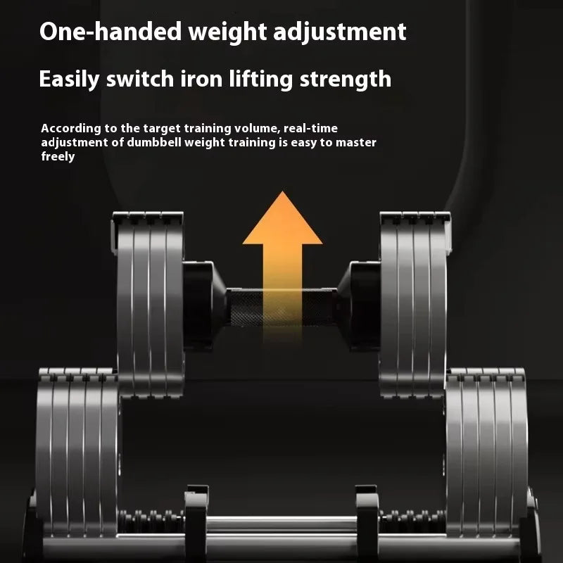 YTYIN 40kg Adjustable Electroplated Dumbbells For Men's Fitness Home Speed Training With Large Weights Pure Steel Iron