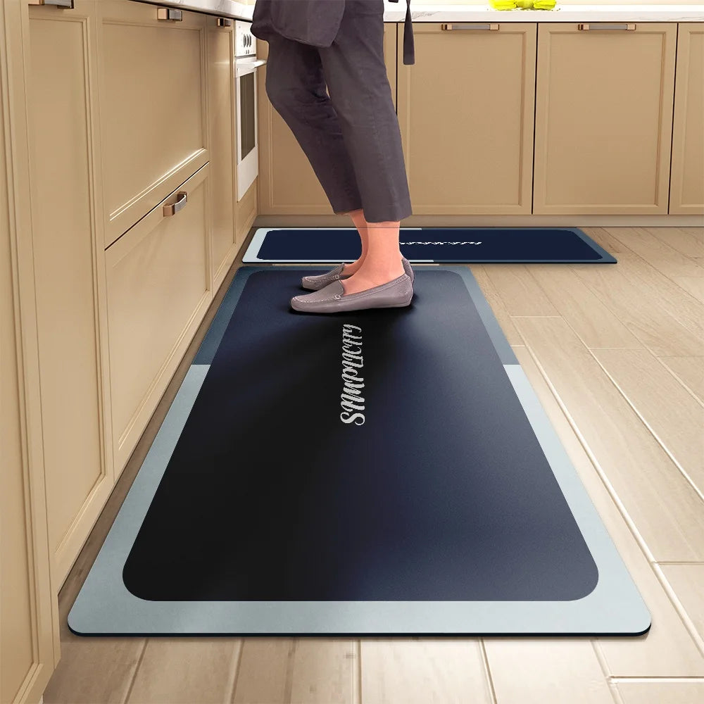 Kitchen Floor Mats Soft Waterproof Non-slip  Bathroom Entrance Foot Mats Household Long Strip Carpet Water-absorbent Floor Mats