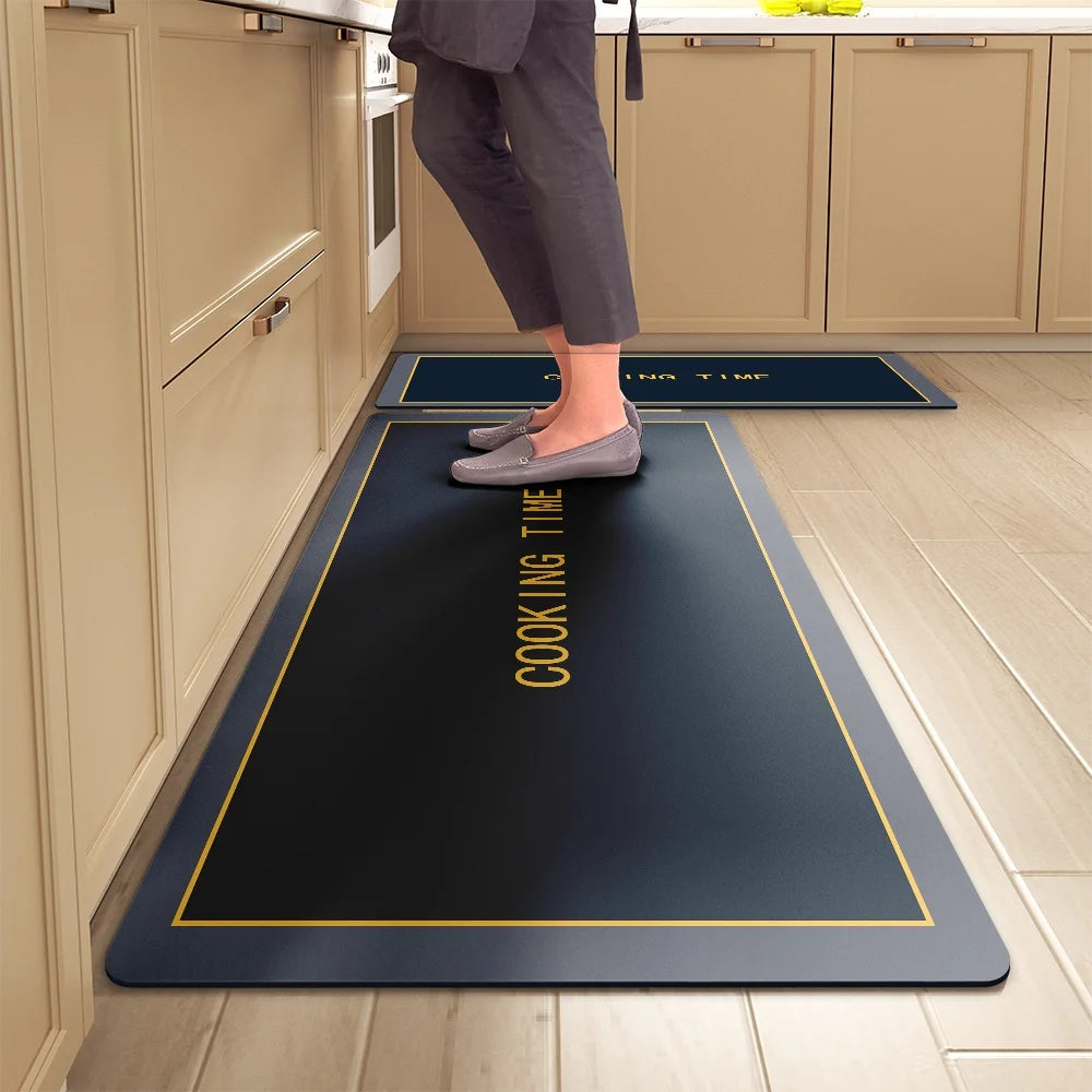 Kitchen Floor Mats Soft Waterproof Non-slip  Bathroom Entrance Foot Mats Household Long Strip Carpet Water-absorbent Floor Mats
