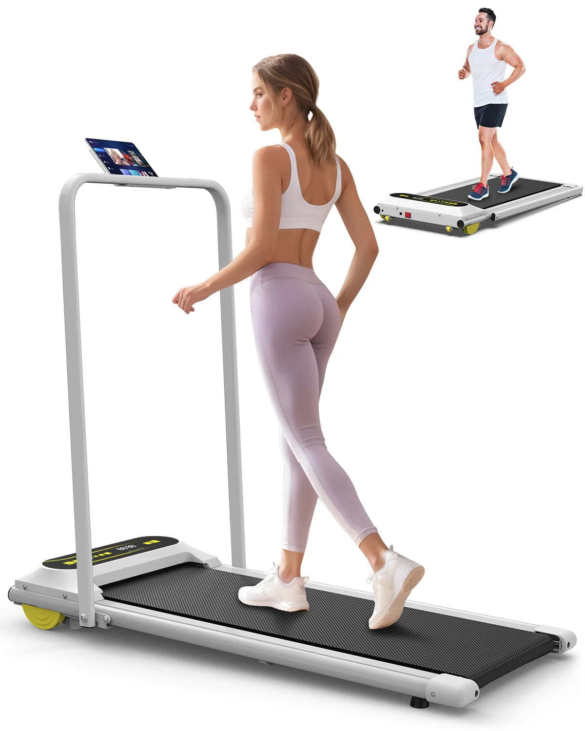 STLF Home Use Office Use Under Desk Electric Walking Pad With LCD Screen Steel Material Heart Rate Function Treadmill