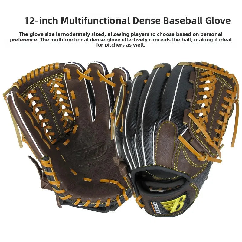 BRETT Leather Baseball Glove for Youth Beginner Advanced Level Ball ching Flower Falling Sports Fitn Fans Supplies
