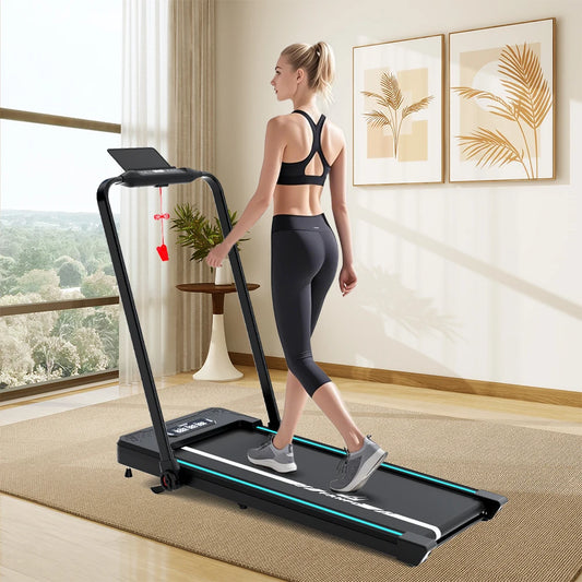 Support Customized 1-12KM/h Electric Treadmill, Foldable Armrests, Bluetooth Multi-function Walking Pad Treadmill for Home Gym