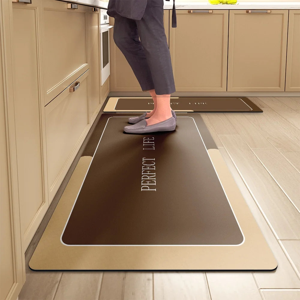 Kitchen Floor Mats Soft Waterproof Non-slip  Bathroom Entrance Foot Mats Household Long Strip Carpet Water-absorbent Floor Mats