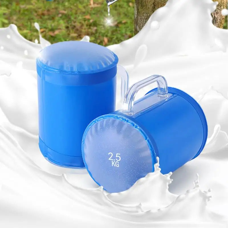 Water Dumbbell 2X Water-Filled Weightlifting Bag 5KG Portable Adjustable Muscle Trainer Core Training Dumbbells For Women Men