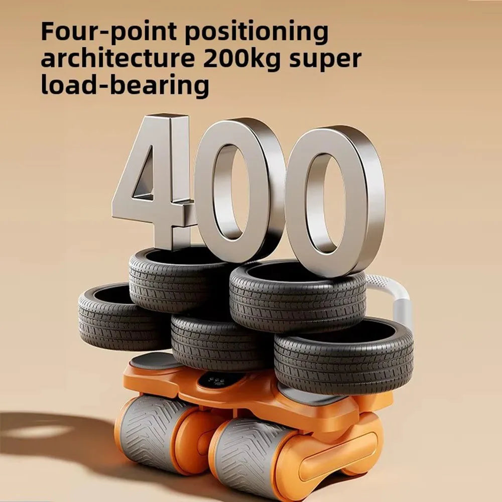 Four-wheel Abdominal Wheel Automatic Rebound Abdominal Muscle Training Artifact Home Fitness Thin Belly Training Device