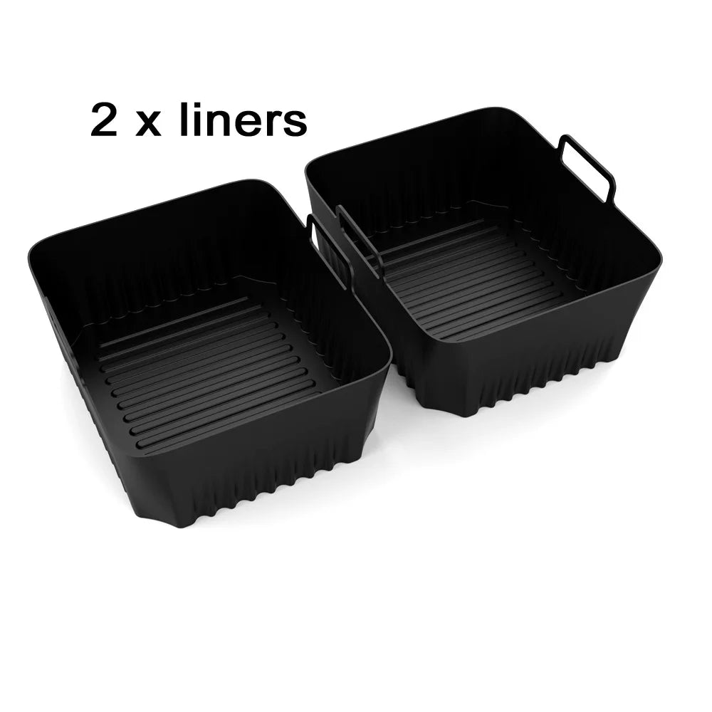 Hot Rectangle Air Fryer Silicone Liners for Ninja DZ071/AF500UK Air Fryer Basket Replacement Dishwasher Safe Air Fryer Liners