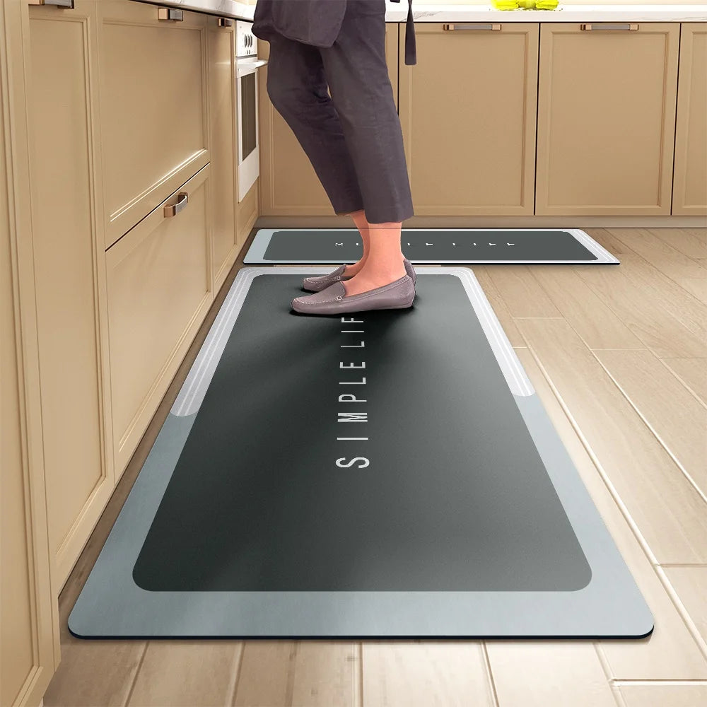 Kitchen Floor Mats Soft Waterproof Non-slip  Bathroom Entrance Foot Mats Household Long Strip Carpet Water-absorbent Floor Mats