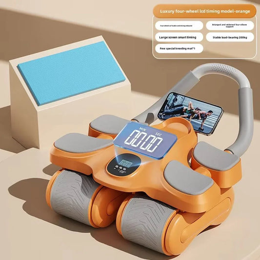 Four-wheel Abdominal Wheel Automatic Rebound Abdominal Muscle Training Artifact Home Fitness Thin Belly Training Device